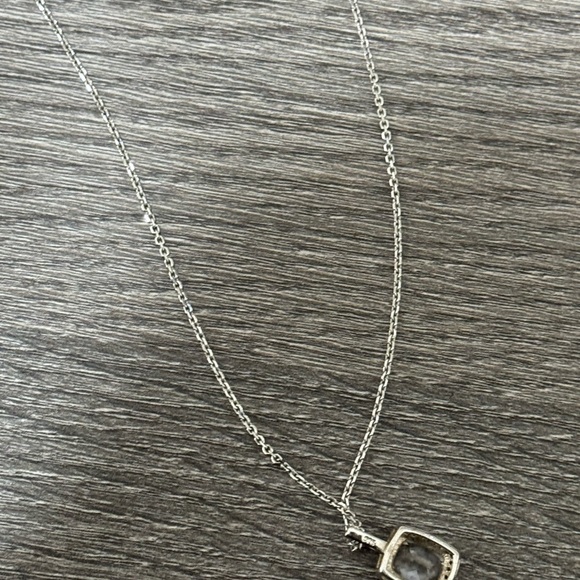 WHITE CRYSTAL EMERALD PENDANT NECKLACE - Picture 5 of 7